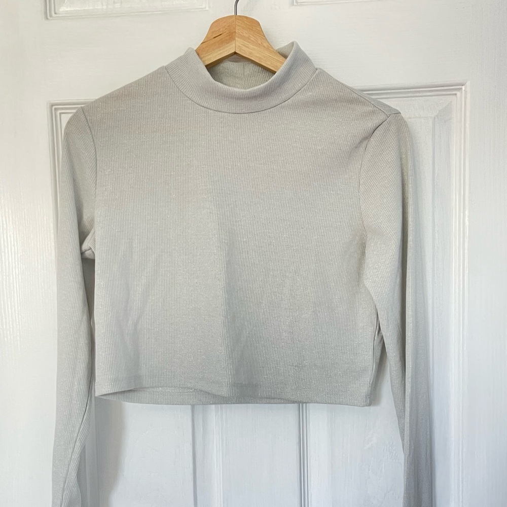 Glitter long sleeve Crop Top
